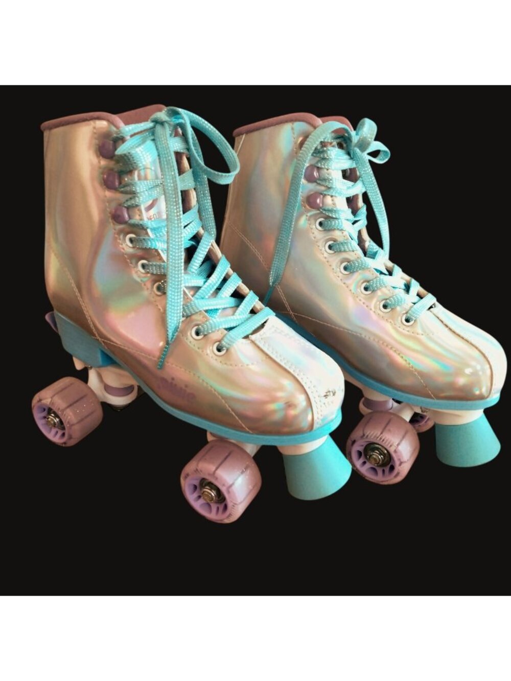 Roller Derby Youth Roller Skates Size 3 to 6 Holographic Pixie Silver Finish